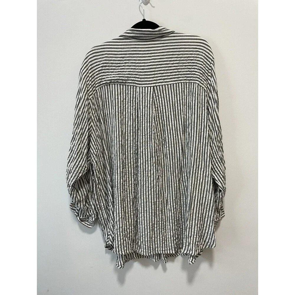 Jane and Delancey Blouse Top 2X BlueWhite Stripe Preppy Beachy Summer Cruise NWT - Picture 5 of 8